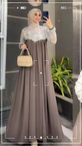 Kifara Dress / Gamis Ceruty Babydoll Mix Payet Motiv Bunga Ukuran Jumbo LD 120CM / Dress Wanita Muslim Ukuran M - L - XL - XXL / Baju Kondangan Perempuan Dewasa Terbaru 2025 Size Jumbo LD 120CM / Ceruty Import Korean Style Milo / Gamis Murah Gratis Ongkir
