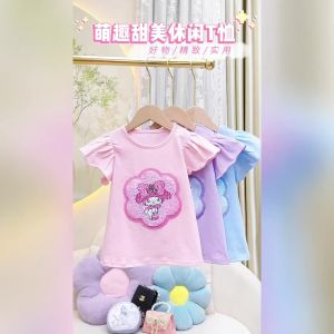 LOBER เสื้อยืดคุโรมิ เสื้อยืดเดกผญ เสื้อยืดแขนสั้นคุโรมิ เสื้อเด็กหญิง เสื้อยืดเด็กผู้หญิง เสื้อผ้าเด็กผู้หญิง เสื้อนักเรียนประถม