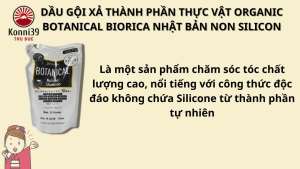 DẦU GỘI XẢ THÀNH PHẦN THỰC VẬT ORGANIC BOTANICAL BIORICA NHẬT BẢN NON SILICON (TÚI 400ML)