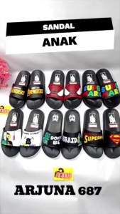 Sandal Anak Laki-Laki & Perempuan Karakter Bahan Karet Empuk Ringan Premium / ARJUNA 687