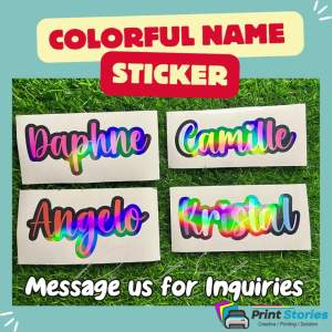 Customized Colorful Name Sticker - VinylWaterproof Sticker Custom Name Sticker For Tumbler Mugs Souvenir Etc.