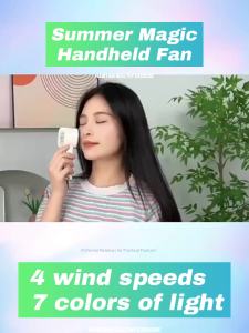 hand fan rechargeable 2000mAh for 8h battery life luminous fan Mini Fan Rechargeable Hand-held 4-Speed fan For Travel Camping Work Outdoor Sports Gifts Portable Electric Fan Foldable mini/hand-held fans portable fan portable mini fan rechargeable