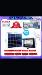 BOSCA 5 Year Warranty 60W Heavy Duty Solar Led Outdoor Flood Light Street Lamp IP65 Waterproof With Remote BOSCA-S01-60W