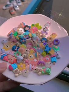 Nail Accessories 3D Cute Cartoon Art Hiasan Kuku 3D Kartun Lucu Motif Ice Cream Permen Donuts Natal Aksesoris DIY Resin Bunga Princess Bear Buah