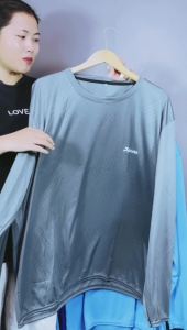 Áo BIG SIZE giữ nhiệt Thu Đông nam tay dài đá bóng thể thao cổ tròn dập vân VNO21