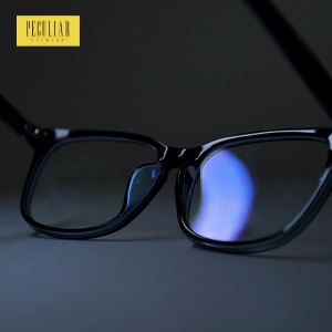 Peculiar Optical Square Aoki BlackRed Anti-Radiation Blue Lens Computer in Thin Frame with Replaceable for  Lenses   Eyewear / Eyeglass- Peculiar and Odd Collection/Glasses for Men or Glasses for Women / Fashion Eyewear Non Graded Lens