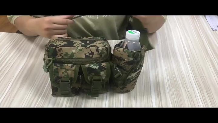 🔥จัดส่งฟรี🔥Military waist bag กระเป๋าคาดเอว กระเป๋าทหารคาดเอว ใส่ขวดน้ำได้