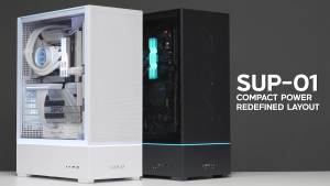 LIAN LI SUP01 Steel / Tempered Glass ATX Mid Tower Small Form Factor Computer PC Desktop Casing - Black & White (SUP01X)