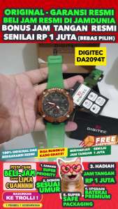 JAM TANGAN DIGITEC ORIGINAL - JAM DIGITEC DA-2094TGO JAM DIGITEC DA2094 JAM DIGITEC 2094 JAM DIGITEC DA2094TGO - Men TR - Resin - Hijau - Diameter 4.6 CM - Jamdunia / Jam dunia JD18 JAM TANGAN PRIA JAM PRIA JAM TANGAN ANTI AIR # S003