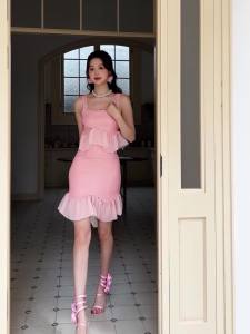 ZYHT EraVogue Váy nữ Váy hồng Váy đuôi cá Váy quai đơn Váy công sở Váy hi-so Váy cổ điển Váy công sở Váy dự tiệc Váy dạ hội 91114