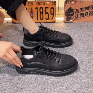 Leedoo Sepatu Pria Sneakers Tali Sepatu Lari Casual Men Sport Shoes Men Hitam MC440