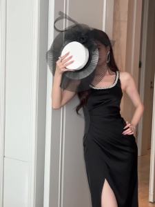 ZYHT EraVogue Váy nữ Váy đen Váy satin Váy không tay Váy công sở Váy Hiso Váy cổ điển Váy công sở Váy dự tiệc Váy dạ hội 40460