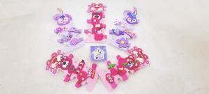 Set 5 kẹp tóc bé gái mỏ vịt gấu dâu và thỏ tím xinh xắn phụ kiện tóc mái nữ cao cấp - thương hiệu Vợ Chồng Tôi