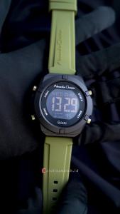 Jam Tangan Pria Alexandre Christie Digi AC 9371 MHRIPBAGN Black Dial Green Rubber Strap