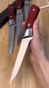 Stainless Steel Boning Knife Curved Butcher Knives 6 Inches 3Cr15Mov