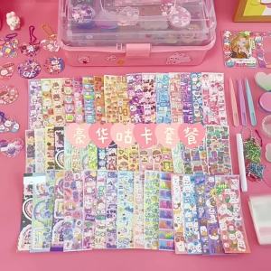 1004pcs DIY Guka Set gantungan kunci DIY Deco Cream Set Guka Gooka Mainan anak-anak Mainan DIY kreasi gratis DIY stiker Lem Krim Model Kreatif Merangsang
