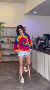 มาใหม่ เสื้อมัดย้อมแขนยาว ✨ใส่ได้ทั้งชายและหญิง✨ cotton 100% รหัส L45