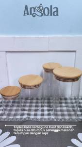 Angola Toples Kue Kaca Borosilikat Serbaguna L20-L24 Toples Bumbu Dapur/ Food Storage Jar