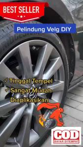 List Pelindung Velg Mobil Warna KUNING Bahan Karet Panjang 8 Meter Termasuk Double Tape ONGLEN