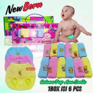 12 Pcs Celana pop Box Ana Smile&Happy Time 0 - 6 bulan Super Soft-Vegasus Store (COD)