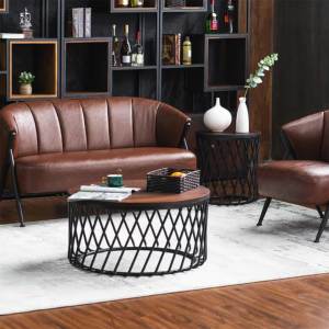 Furintrend โต๊ะขาเหล็ก โต๊ะกลาง MET 10