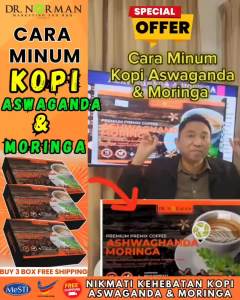 KOPI ASHWAGANDHA MORINGA PREMIUM PREMIX COFFEE WITH SACHA INCHI HABBATUSSAUDA HONEY STEVIA DATES (2502)