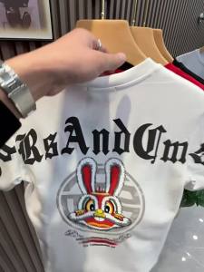 Mens short-sleeved T-shirt 2024 summer new style rabbit short-sleeved cotton clothes trendy fashion youth T-shirt