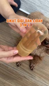 3in1 Set Sikat Pembersih Lidah Anjing Kucing Bahan Silikon Lembut - Set Sikat Gigi Lidah + Gelas Untuk Hewan Peliharaan - Set Sikat Gigi Kitten/Anak Anjing