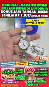 Jam Dunia untuk Wanita: CASIO LTP-V004D-7B - Abu-abu - Strap Stainless