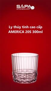 Bộ 6 ly thủy tinh cao cấp America20s 300ml màu hồng - Bormioli Rocco - Italy