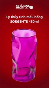 Combo 6 Ly Thủy Tinh Sorgente Bormioli Rocco 450ml - Màu Hồng