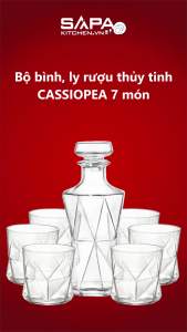 Bộ bình ly rượu thủy tinh Cassiopea - Bormioli Rocco - Italy - 7 món