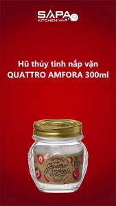 Hũ thủy tinh nắp vặn Quattro Amfora 300ml - Bormioli Rocco - Italy