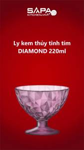 Bộ 12 Ly Kem Thủy Tinh Diamond Bormioli Rocco 302256M04321990 (220ml / Ly) - Tím