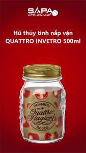 Hũ thủy tinh nắp vặn Quattro 500ml - Bormioli Rocco - Italy