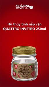 Hũ thủy tinh nắp vặn Quattro 250ml - Bormioli Rocco - Italy