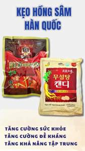 Kẹo Hồng Sâm Hàn Quốc Không Đường Túi 500gram - Tăng Cường Sức Khỏe - Dùng Tốt Cho Người Tiểu Đường