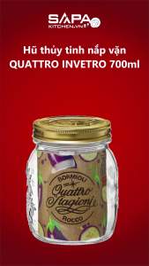 Hũ thủy tinh nắp vặn Quattro 700ml - Bormioli Rocco - Italy