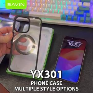 BAVIN YX301 Transparent Phone Case 360 Rotation Magnetic Ring iPhone Compatible for iPhone 15 14 Pro Series