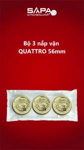 Bộ 3 nắp vặn Quattro bằng thiếc 56mm - Bormioli Rocco - Italy