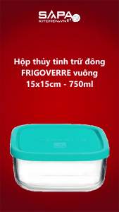 Hộp trữ đông bằng Thủy Tinh Frigoverre vuông 750ml Bormioli Rocco 387870MA2121990