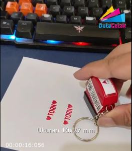 Gantungan simpel desain Custom ukuran 27x10 mm | Stempel custom