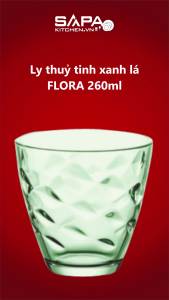Bộ 6 Ly Thủy Tinh Flora Bormioli Rocco 384420V42021990 (260ml / Ly) - Xanh Lá