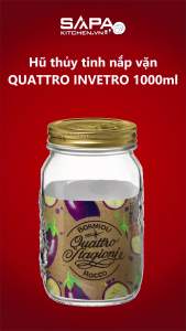 Hũ thủy tinh nắp vặn Quattro 1000ml - Bormioli Rocco - Italy