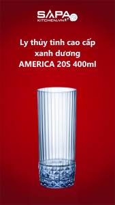 Bộ 6 ly thủy tinh cao cấp America20s 400ml màu xanh dương - Bormioli Rocco - Italy