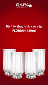 Bộ 4 ly thủy tinh cao cấp Florian 430ml - Bormioli Rocco - Italy