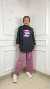 Setelan Wanita Jumbo Desain Kekinian & Bahan Kaos Katun Combed