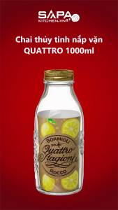 Chai Thủy Tinh Nắp Vặn Quattro Bormioli Rocco 365600MQ2321991 (1000ml)