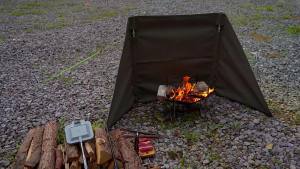 Campingmoon B-880 B-660 Canvas Fire Array Curtain Fireproof Windshield Outdoor Camping Portable Cooking Grill Tarp BBQ Stove Windproof Cloth Wind Deflector Wind Resistance Hiking Picnic Equipment Camping moon