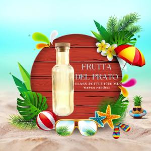 Botol Kaca Frutta del Prato 1000 mL Tutup Stainless